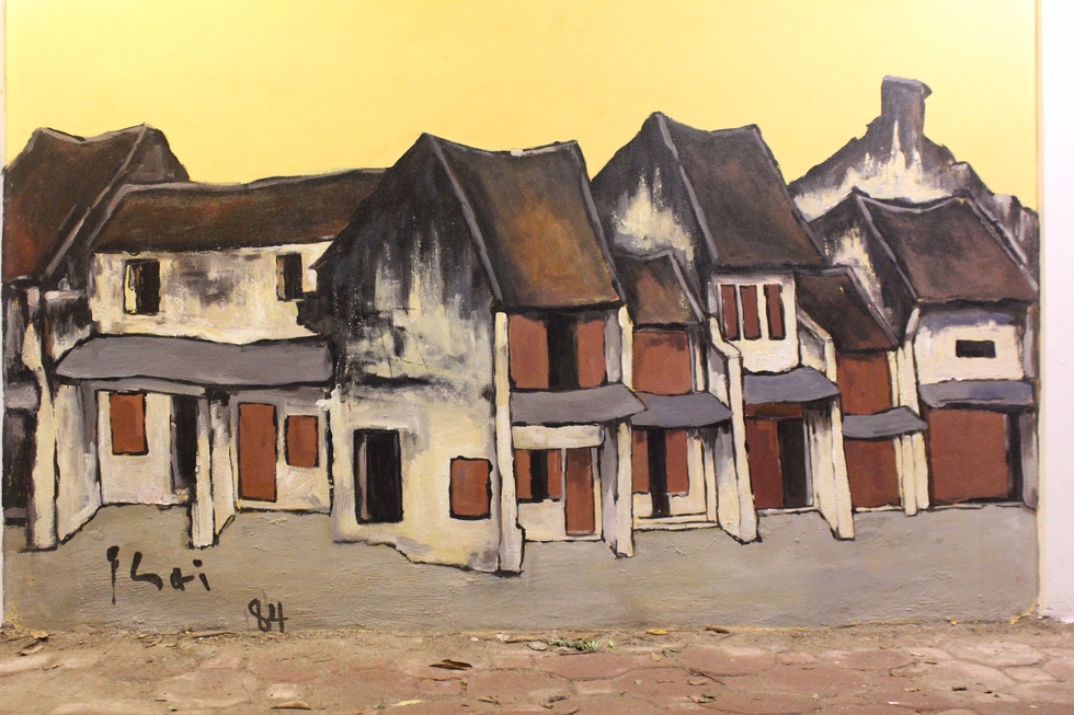 tranh sơn dầu Phi Hàng Mắm Bùi Văn Phái